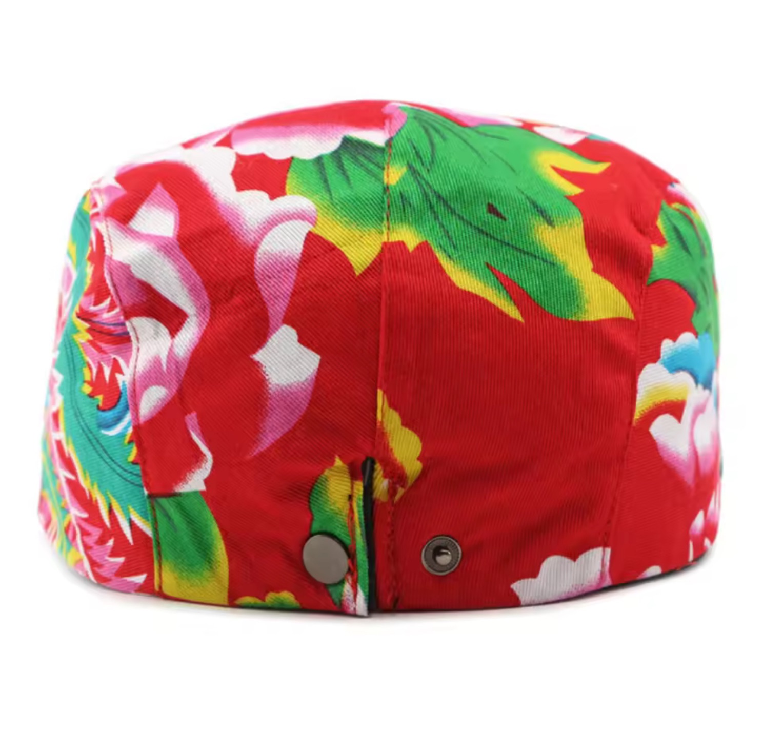 Beret for Men Women Chinese Floral Printed Beret Cap Male Female Vintage Artist Painter Beret Hat Adjustable Flat Cap Men