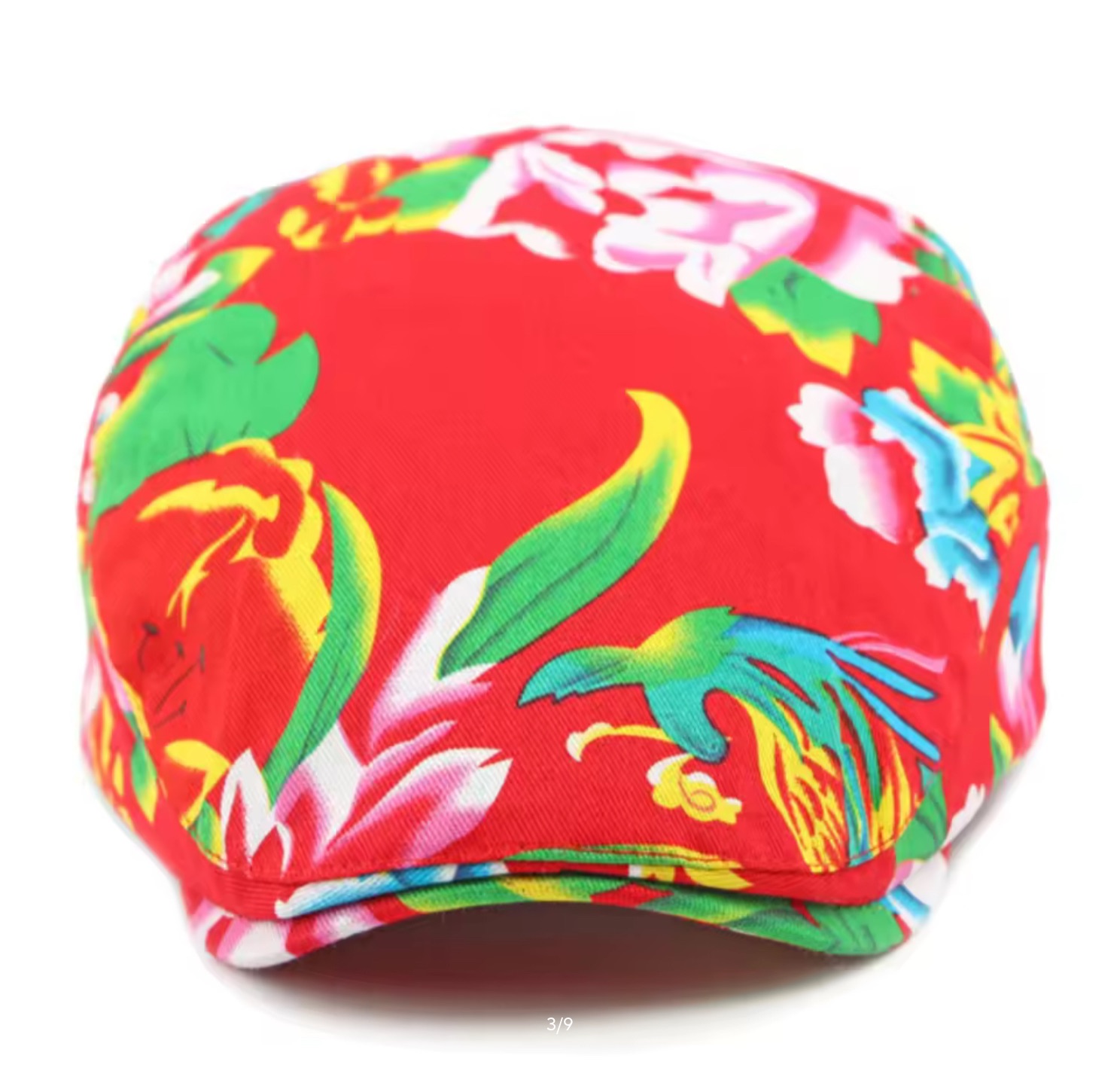 Beret for Men Women Chinese Floral Printed Beret Cap Male Female Vintage Artist Painter Beret Hat Adjustable Flat Cap Men