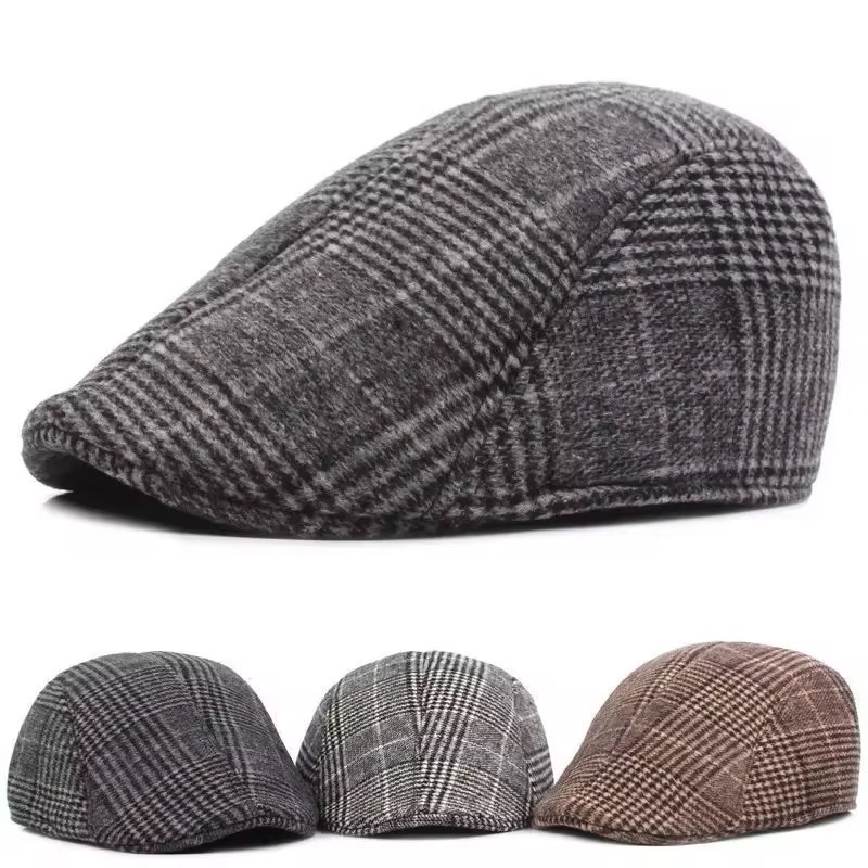 Fashion New Men's Casual Newsboy Hat Spring and Autumn Retro Beret Hat Wild Casual Hats Unisex Wild Octagonal Cap Winter Hat