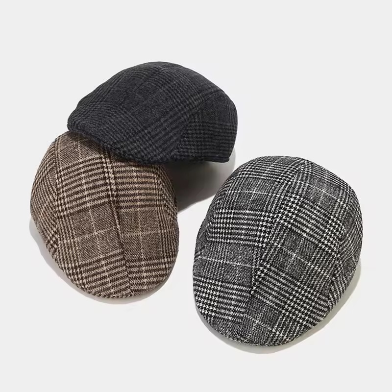 Fashion New Men's Casual Newsboy Hat Spring and Autumn Retro Beret Hat Wild Casual Hats Unisex Wild Octagonal Cap Winter Hat