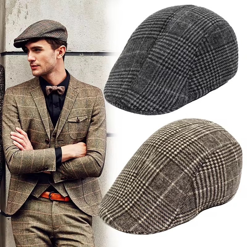 Fashion New Men's Casual Newsboy Hat Spring and Autumn Retro Beret Hat Wild Casual Hats Unisex Wild Octagonal Cap Winter Hat