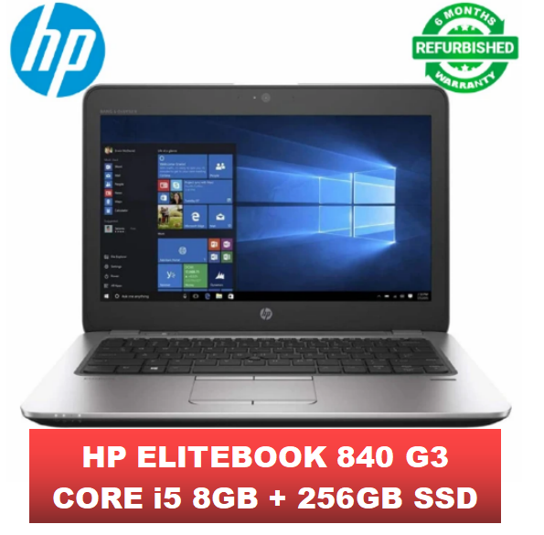 [Core i5+8GB+256GB+14''] Refurbished Hp Elitebook 840 G3 Laptop Intel Core i5 6th Gen 8GB 256GB SSD 14" Backlit Keyboard Notebook Laptops Computer