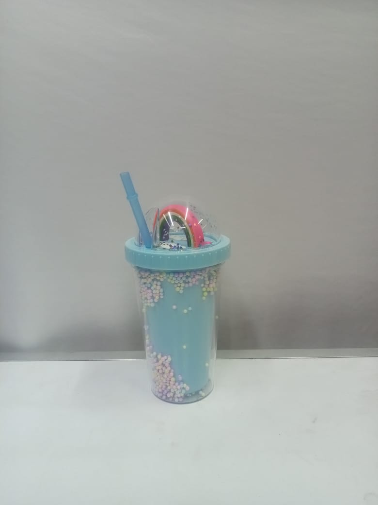 450mls Acrylic kitchen smoothie /party cup with a straw