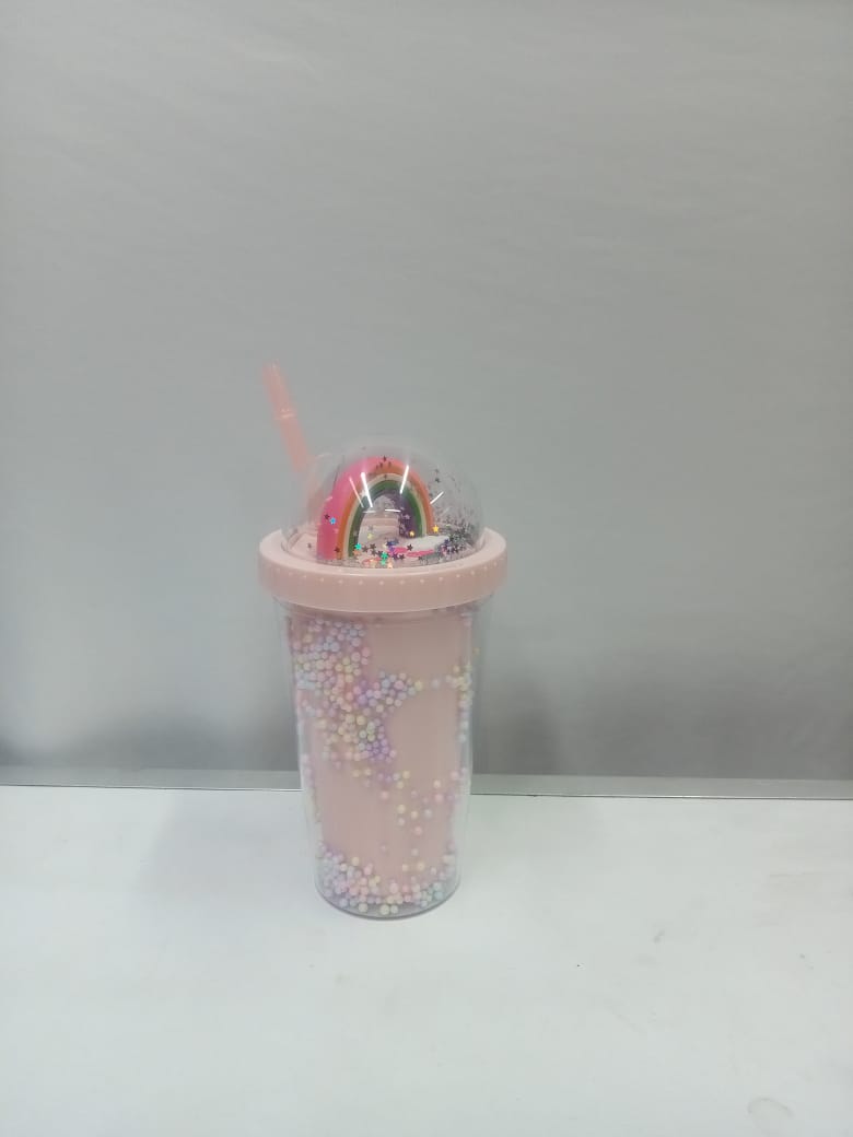 450mls Acrylic kitchen smoothie /party cup with a straw