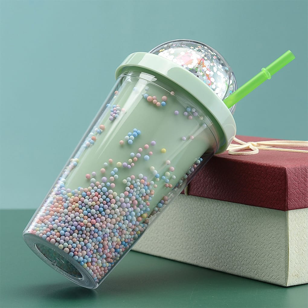 450mls Acrylic kitchen smoothie /party cup with a straw