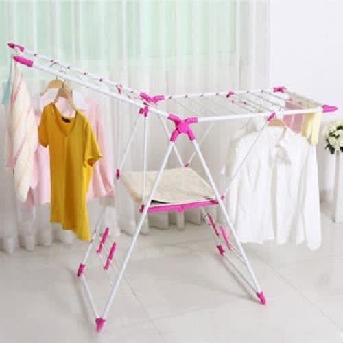 Outdoor portable and moveable family cloth drying rack