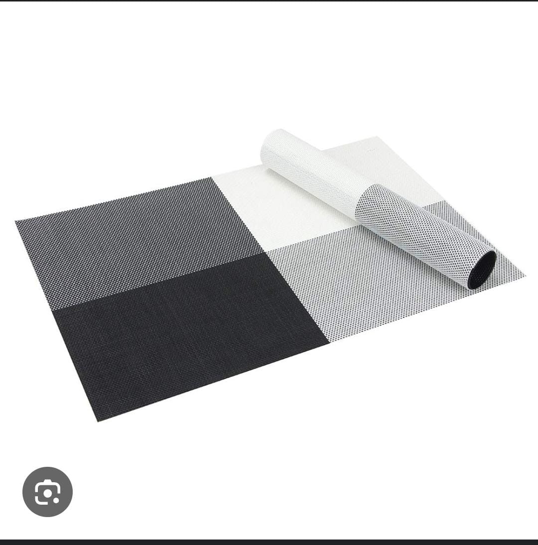 Set of 6pcs PVC Kitchen & Dining Table Mats with Decorative Lines – Durable, Easy-Clean Placemats for Practical Style and Effective Table Surface Protection