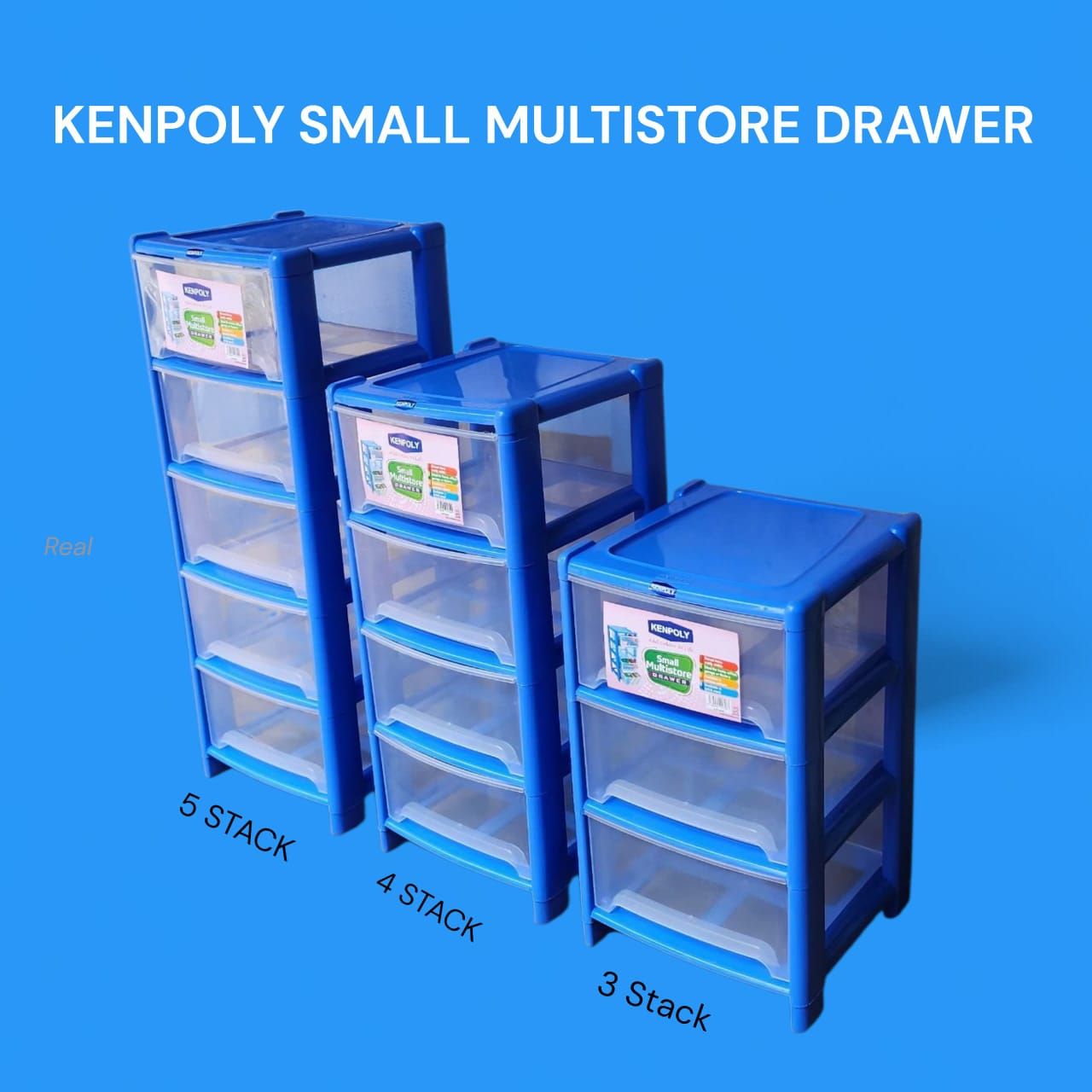 Kenpoly Heavy Plastic Home Small Multistore Drawer & Organizer – Compact and Stylish Design in 5, 4, or 3 Stack Options for Space-Saving Home and Office Storage