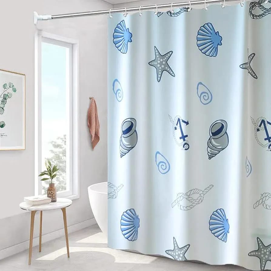 180x200cm PEVA Bathroom Screens & Waterproof Bathtub Shower Curtains – Mildew Proof, No Chemical Smell Shower Curtain with Hooks for Home, Apartment, Lodging, School