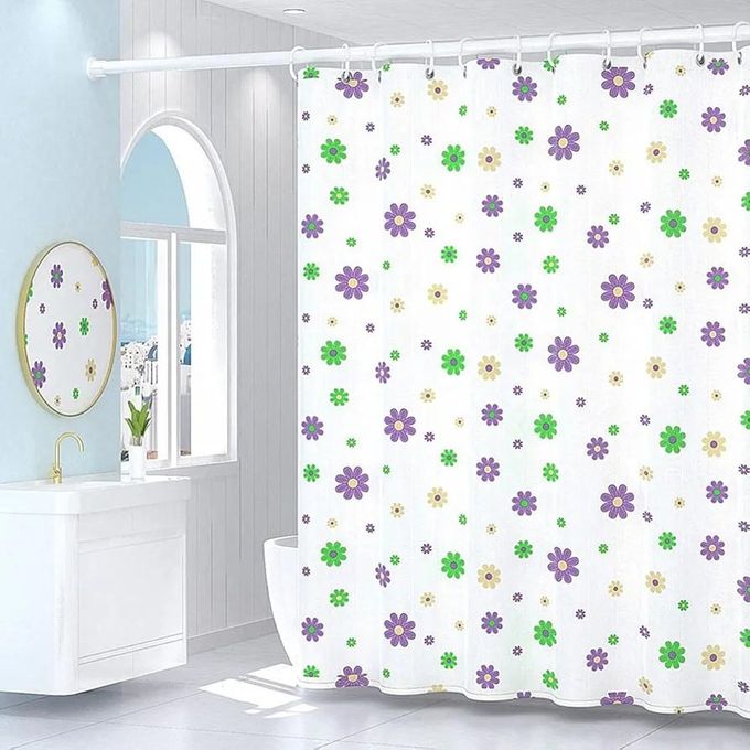 180x200cm PEVA Bathroom Screens & Waterproof Bathtub Shower Curtains – Mildew Proof, No Chemical Smell Shower Curtain with Hooks for Home, Apartment, Lodging, School
