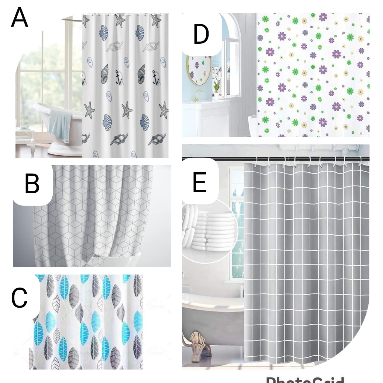 180x200cm PEVA Bathroom Screens & Waterproof Bathtub Shower Curtains – Mildew Proof, No Chemical Smell Shower Curtain with Hooks for Home, Apartment, Lodging, School