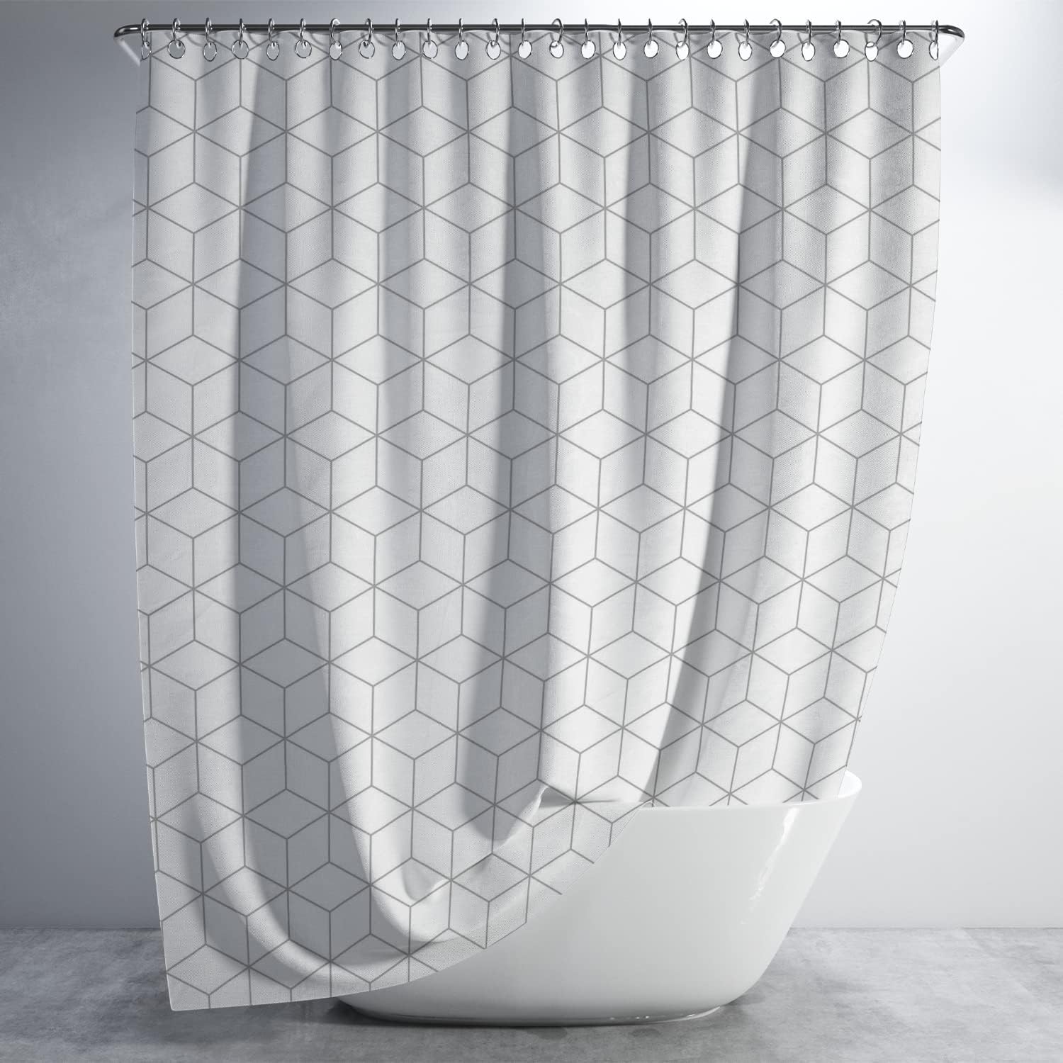 180x200cm PEVA Bathroom Screens & Waterproof Bathtub Shower Curtains – Mildew Proof, No Chemical Smell Shower Curtain with Hooks for Home, Apartment, Lodging, School