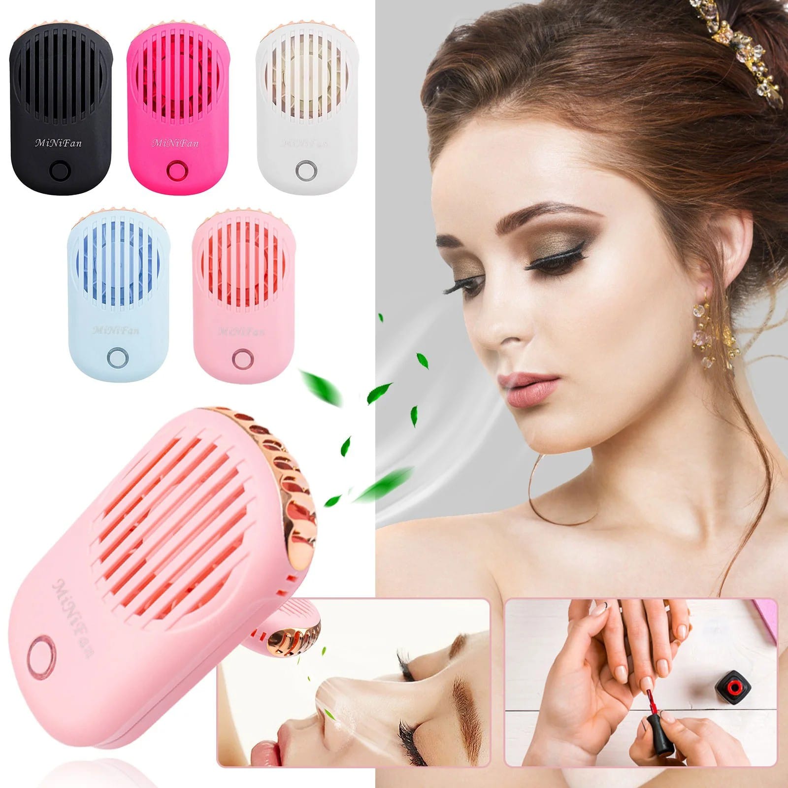 Beauty Eyelash Fan & Face Fan – Make-Up Fan USB Rechargeable, Face Powder Fan, Portable Mini Handheld Eyelash Fan Dryer with Adjustable Speed for Makeup Application