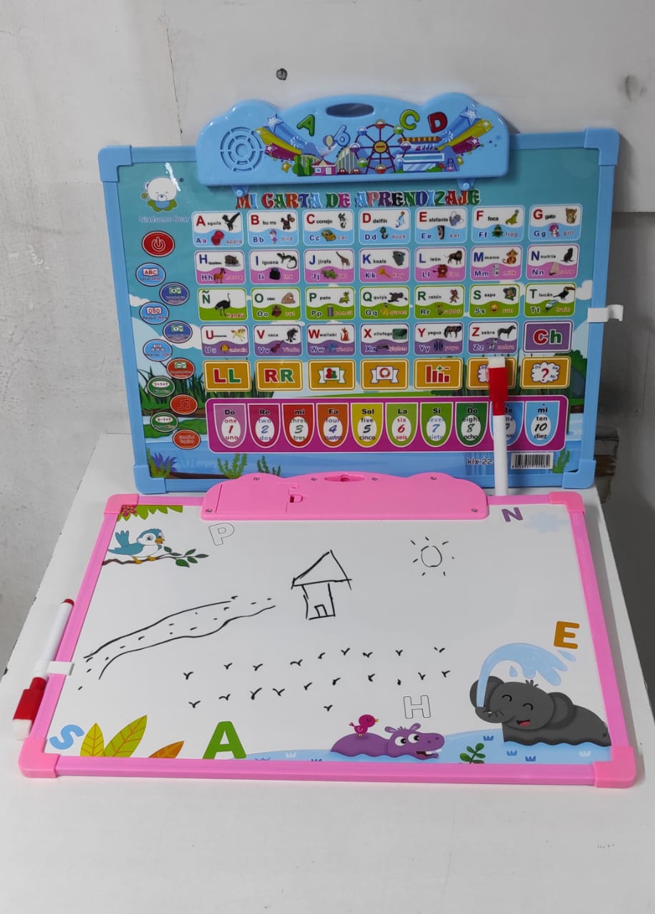 Educational Tablet for Children WordPad, Interactive Learning Toy for Kids with Alphabet, Numbers, Songs in English & Spanish, Includes Back Whiteboard for Creativity