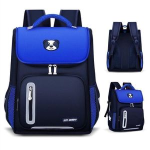 SM Medium School Bag – Spacious Blue Tough Fabric Backpack for Boys & Girls from Grade 1 to 6, Durable Kid's Daily Book Bag for Essentials