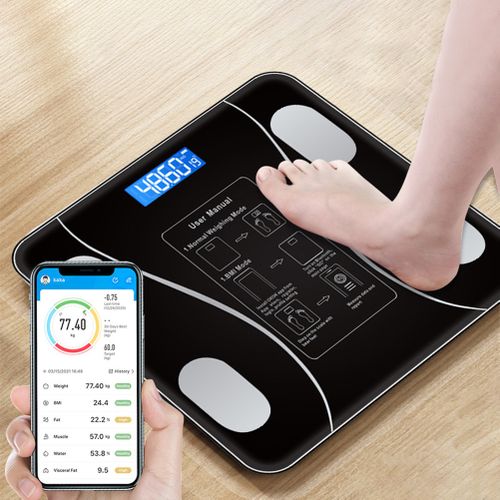 Body Fat Scale Smart Wireless Digital Bathroom Scale, Battery Operated Body Weight Scale with Body Composition Analyzer for Accurate Home Health Tracking