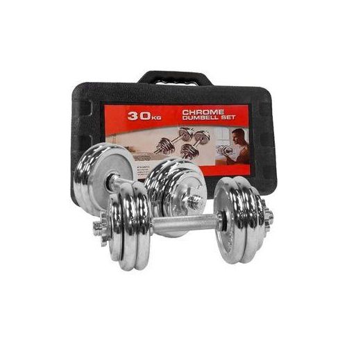 DUMBBELS. Chrome ADJUSTABLE DUMBELL SET WITH CASE 30KGS