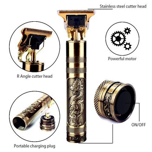 ELECTRIC SAHVER. Geemy Shaving Machine / Shaving Machine-Kinyozi & T9 Dragon Rechargeable Metal Hair Clipper Gold