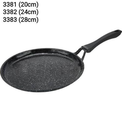 PAN. EDENBERG Heavy Granite 28cm Chapati /Creep Pan For frying chapatis, pizza etc
Can be used for commercial or home use
Non Stick Flat Pizza, Chapati Frying Pan With Plastic Handle