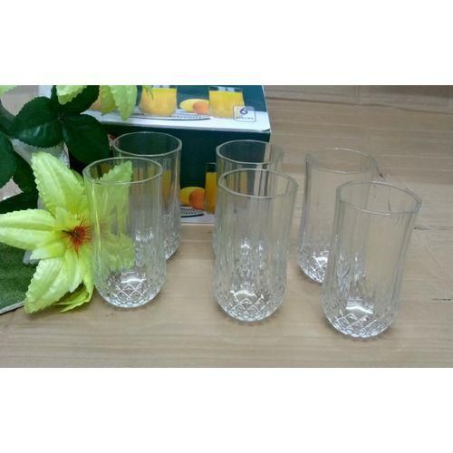 Glass Long Diamond glasses Set 6 Pcs