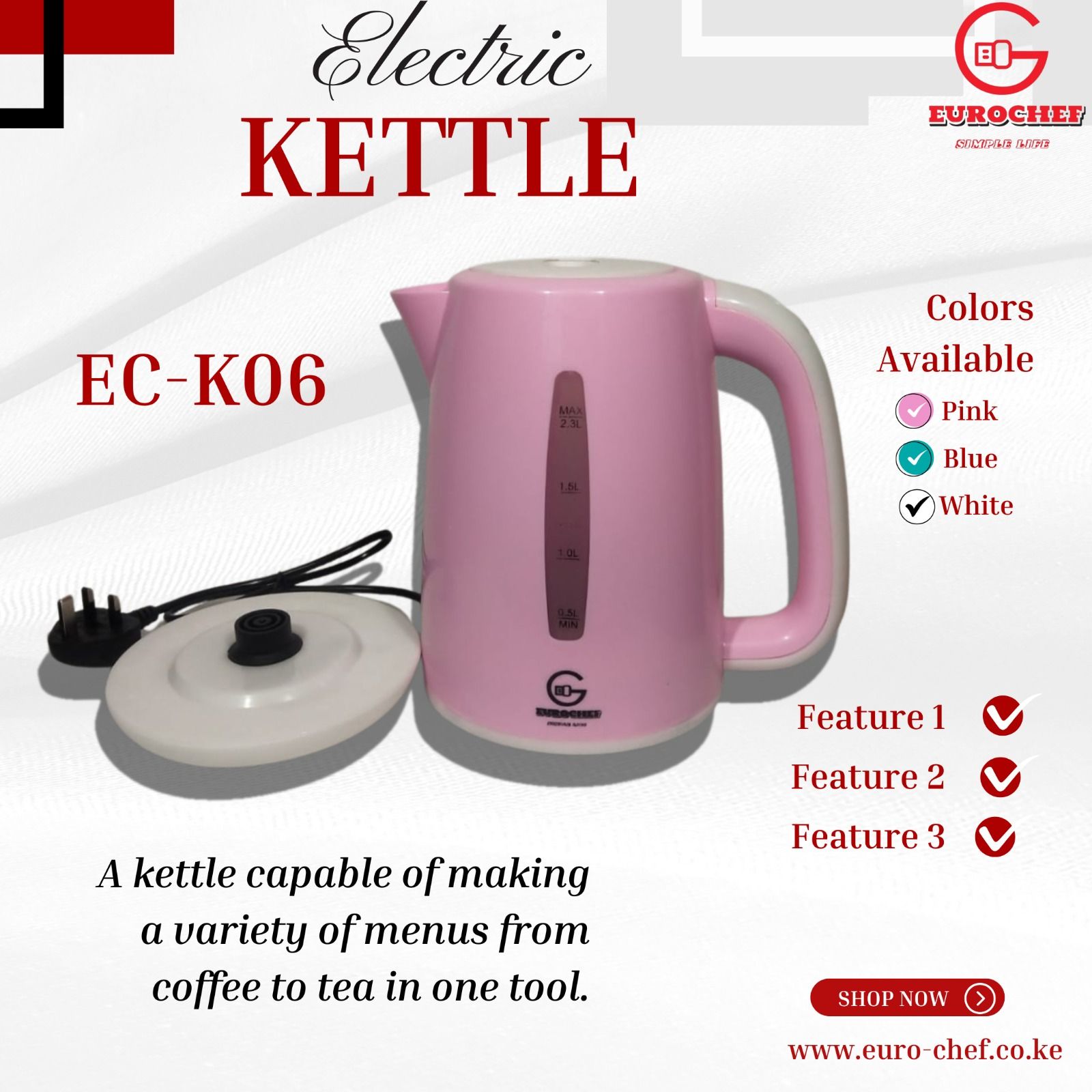 KILLMALL BLACK FRIDAY SPAECIAL OFFERS. Best Quality Affordable  Electric Tea Kettle, Water Boiler & Heater,2.3L, Cordless, Auto-Shutoff & Boil-Dry Protection ON SALE