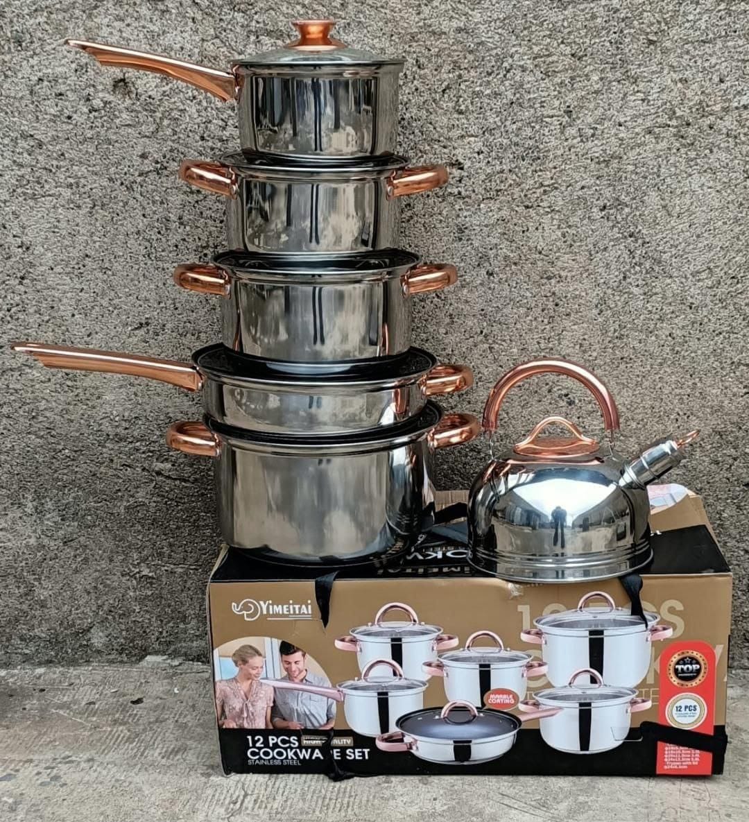 Killmall Special Offers Best Prices. JP Jamesport Heavy duty induction base 10 PCS Stainless Steel Cookware Set Cooking Pots/sufuria