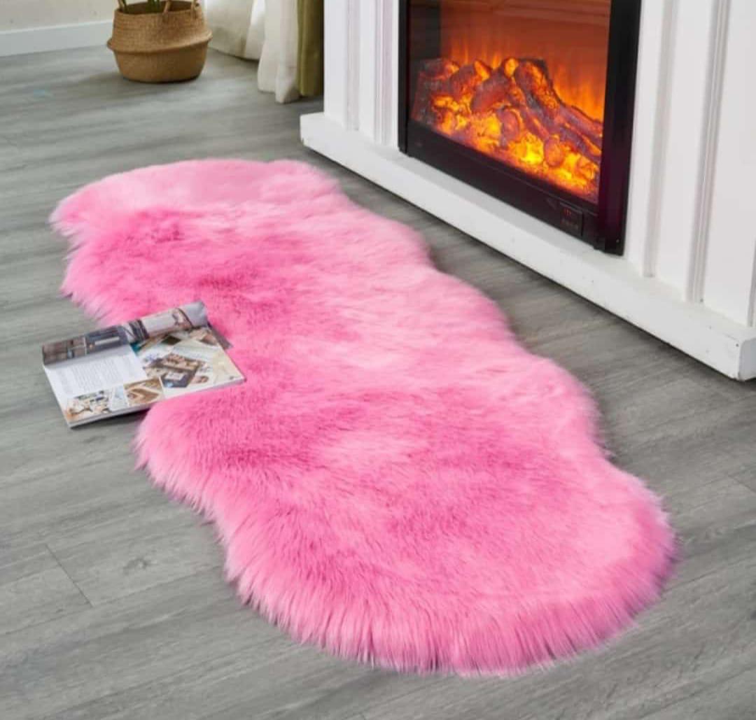 Soft  Faux Fur Bedside Rugs For Bedroom Plush Floor Foot Mats Faux Fur Wool Carpets Living Room Lounge Fluffy Bedside Rug Sofa Cushion