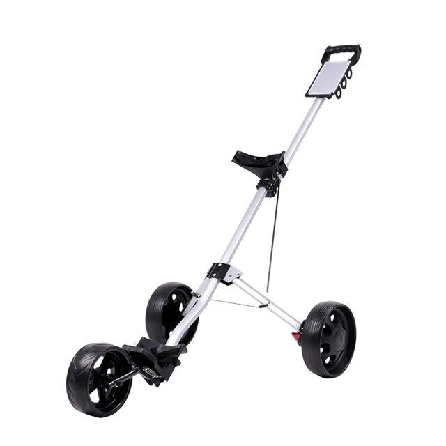 Golf Push Cart, 3 Wheel Golf Cart Push Pull for Golf Clubs, Foldable Lightweight Golf Trolley with Score Board,Lightweight Pushcart - Easy to Open & Close