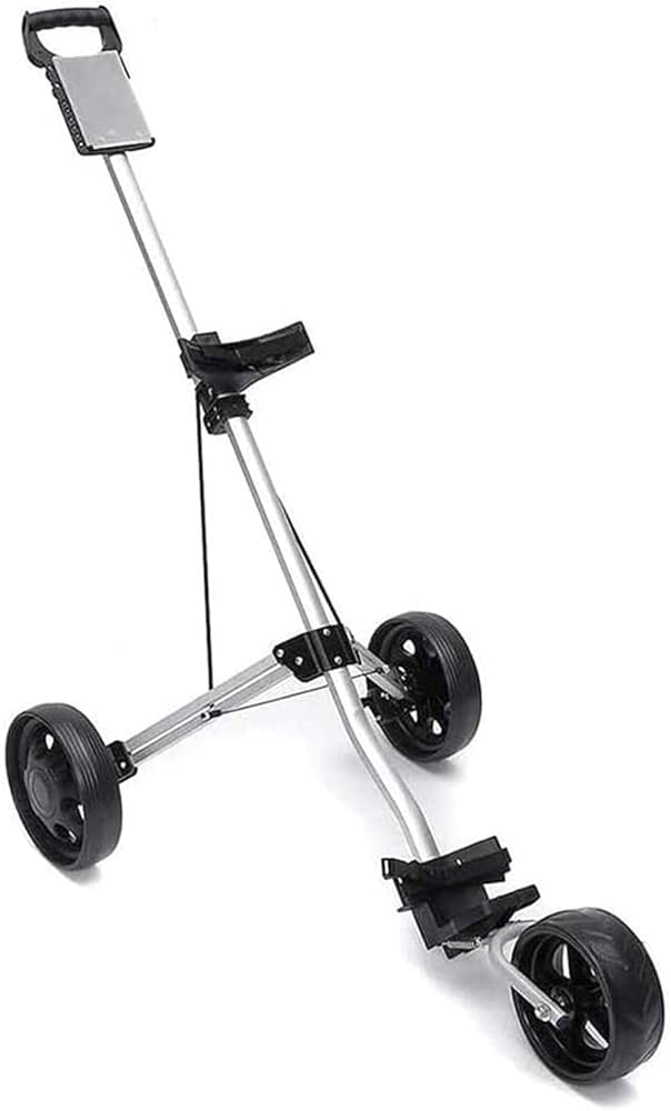 Golf Push Cart, 3 Wheel Golf Cart Push Pull for Golf Clubs, Foldable Lightweight Golf Trolley with Score Board,Lightweight Pushcart - Easy to Open & Close