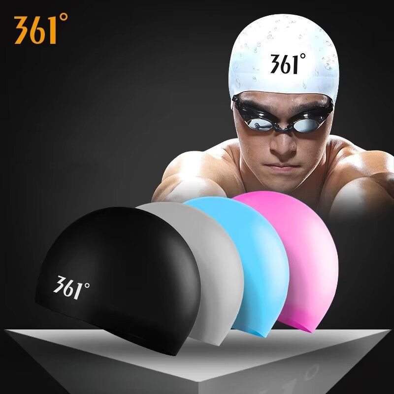 New Adults Waterproof Silicone Hair Protection Swimming Cap With Ear Protection