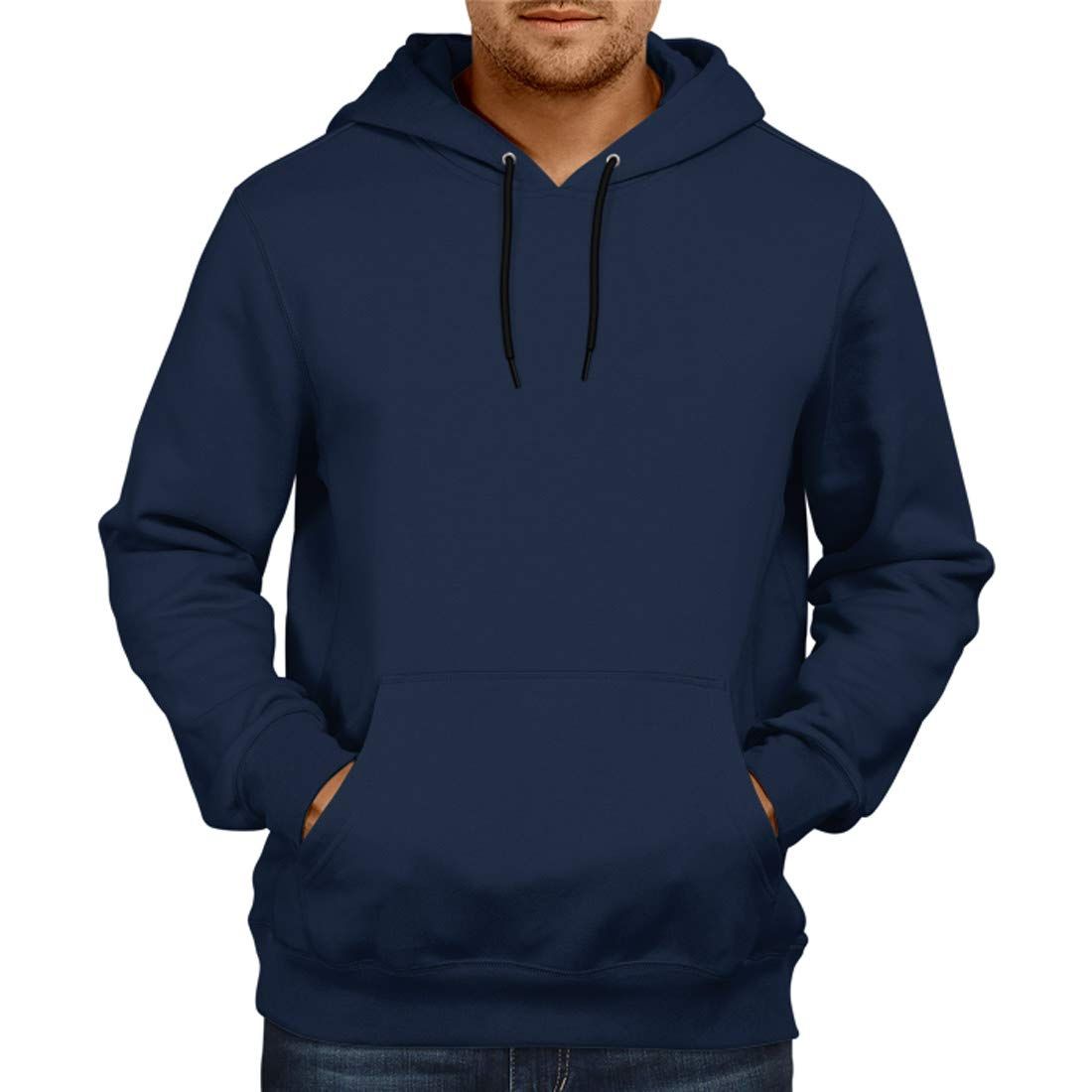 New Heavy Duty Men's & Women's Plain Navy Blue Dark Blue - 100% Premium Cotton Hoodie                                                                                                                  .