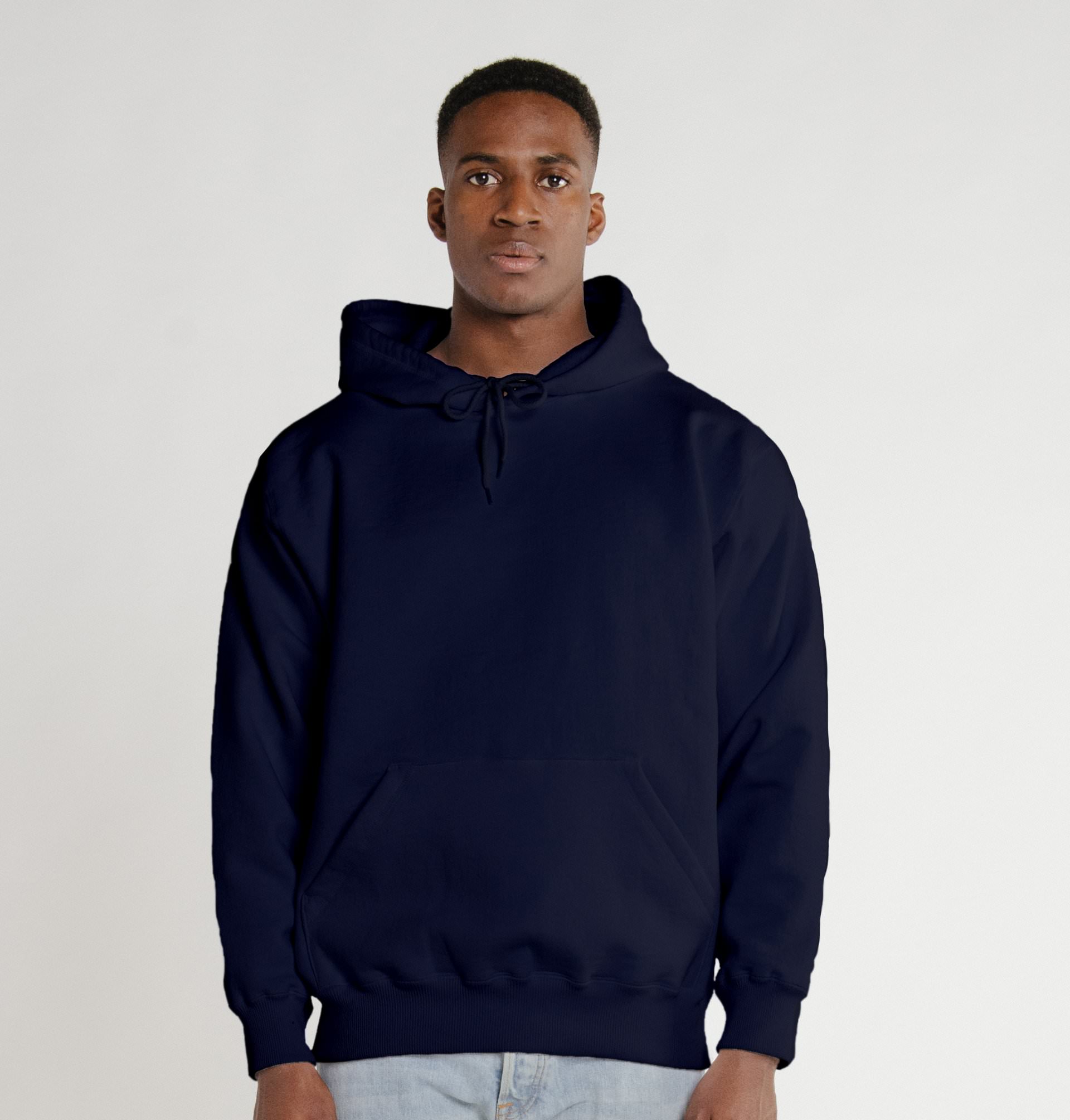 New Heavy Duty Men's & Women's Plain Navy Blue Dark Blue - 100% Premium Cotton Hoodie                                                                                                                  .