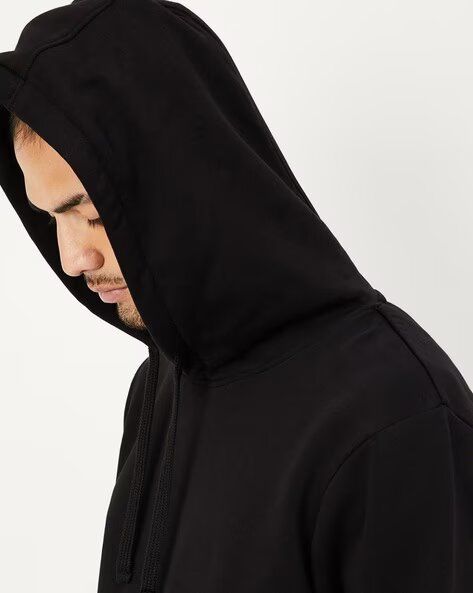 New Heavy Duty Unisex Men's  Black Plain Hoodie- 100% Premium Pure Cotton Hoodie - Fleece Inside For Warmth and                                                                                . Comfort