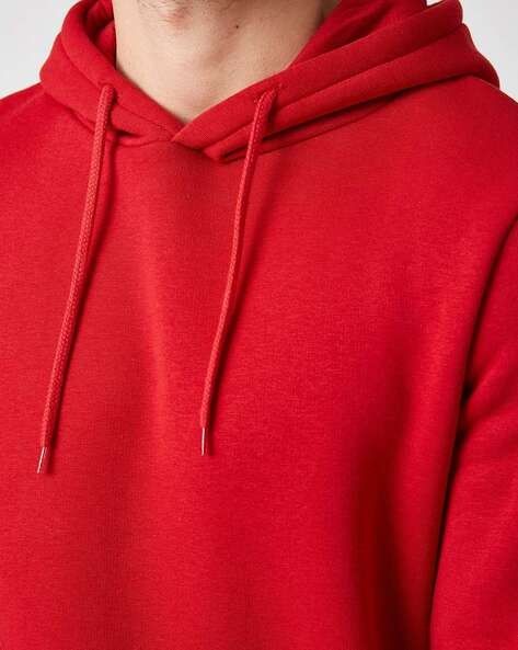 New 100 % Premium Unisex Cotton Plain Colour Red Men's Hoodie                                                                                                                                          .