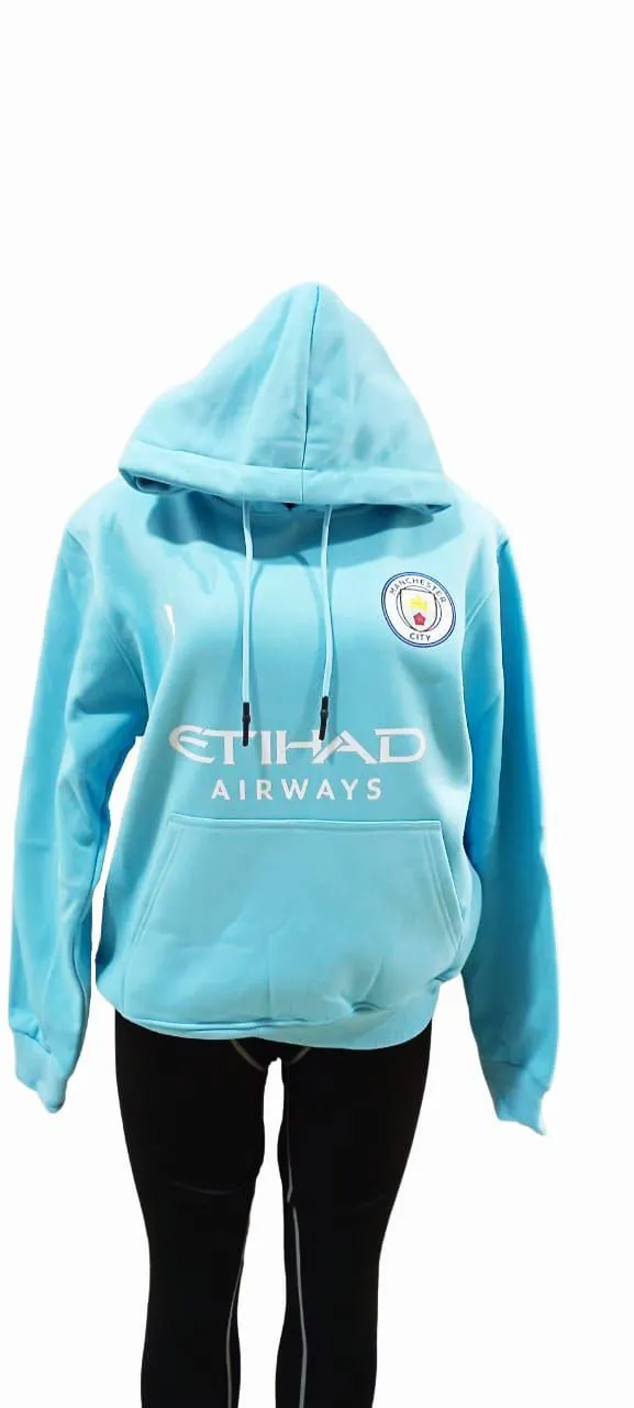 New Premium 100% Pure Cotton Manchester Sky Blue City Unisex Hoodie                                                                                                                                    .