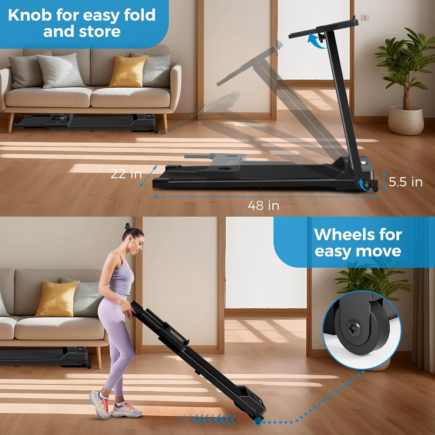 Portable Foldable Walkpad Treadmill for Home and Office Calories Burnout - use for walking and jogging - Exercise from anywhere                                                                        .