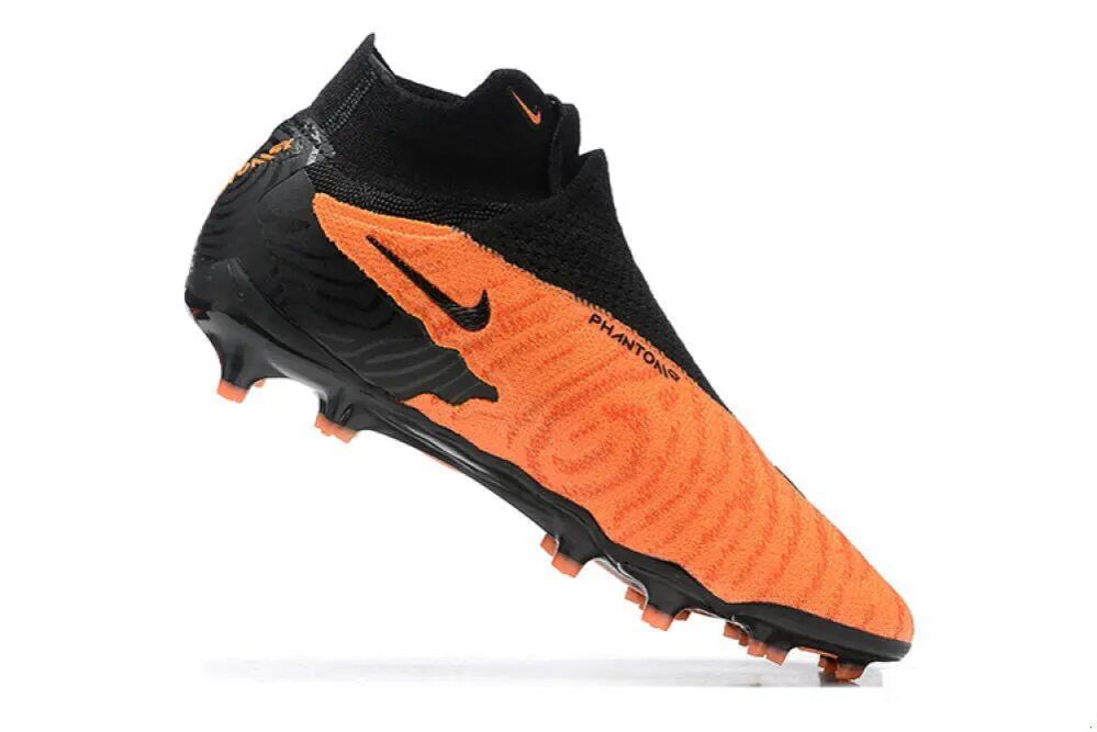 New Gen Phantom GX DF Elite FG Firm Ground Soccer Cleats - Orange/Black/Gold Football Boots Soccer Shoes                                                                                               .