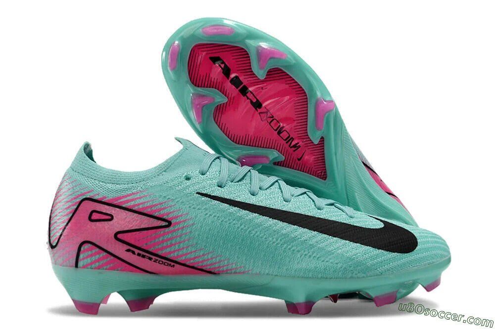 Air Zoom All Weather Vapour 16 Elite Firm Ground Soccer Football Shoes Cleats in Jade/Black/Pink