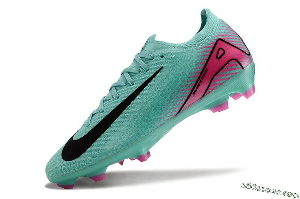 Air Zoom All Weather Vapour 16 Elite Firm Ground Soccer Football Shoes Cleats in Jade/Black/Pink