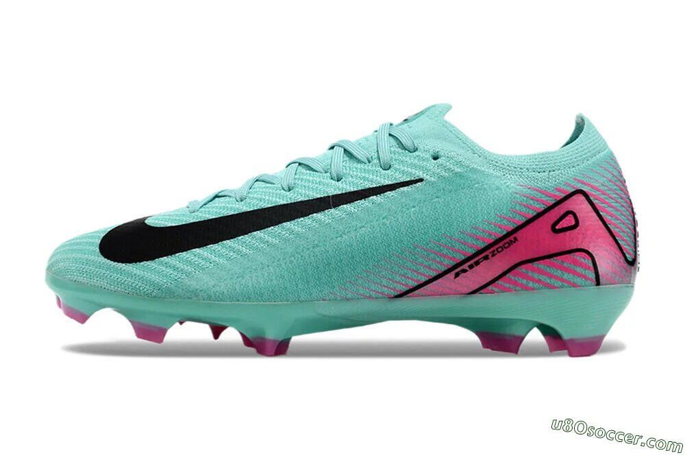 Air Zoom All Weather Vapour 16 Elite Firm Ground Soccer Football Shoes Cleats in Jade/Black/Pink