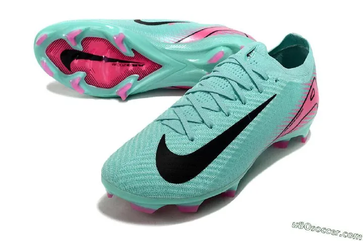 Air Zoom All Weather Vapour 16 Elite Firm Ground Soccer Football Shoes Cleats in Jade/Black/Pink