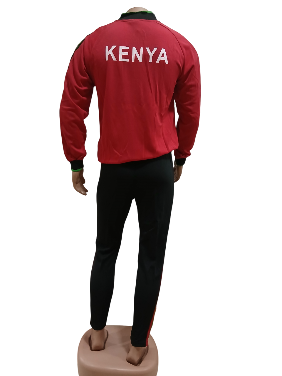 New Design Red Kenya Tracksuit For Men and Women Kenyan National Flag Pattern Tracksuits Sports Tracksuit                                                                                              .