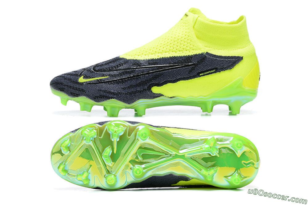 Phantom GX Lite Soccer Shoes Black Green Pro light football boots for Kids and Adults                       .