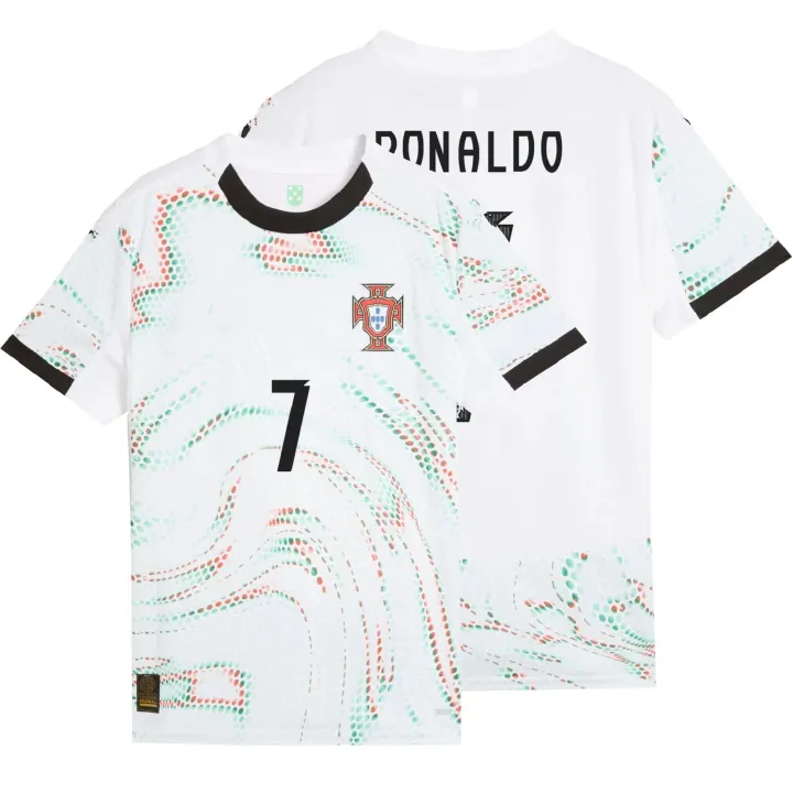 Cristiano Ronaldo Away Jersey - Portugal White - CR7 Football Shirt For Kids - Shirt and Short      .