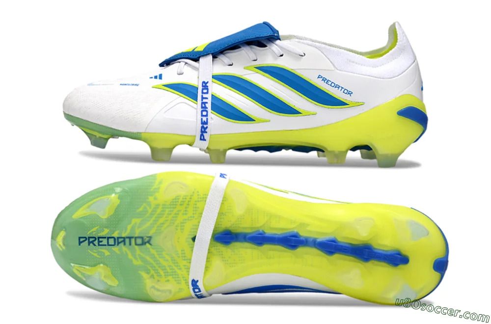 Predator 26 Elite Fold-Over Tongue Club FG Soccer Shoes World Cup Football Cleats - Cyan Blue     ⚽👟