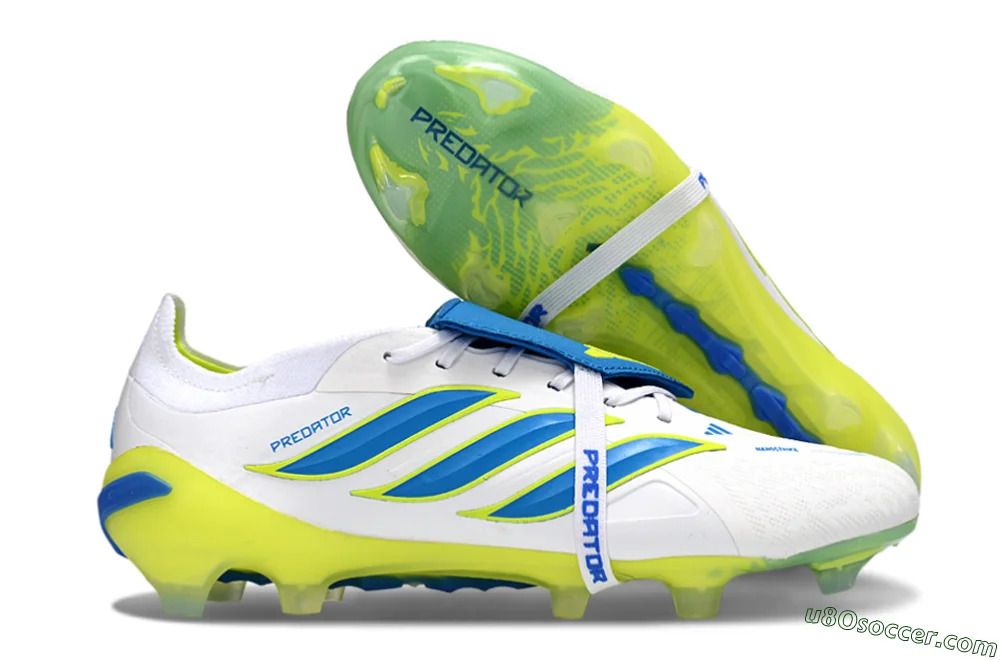 Predator 26 Elite Fold-Over Tongue Club FG Soccer Shoes World Cup Football Cleats - Cyan Blue     ⚽👟