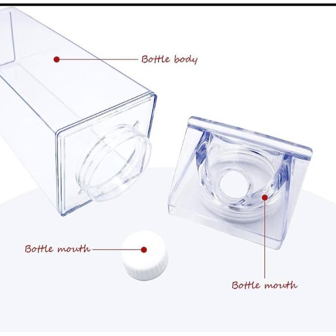 1L acrylic fridge bottle with tight duo lid available in clear