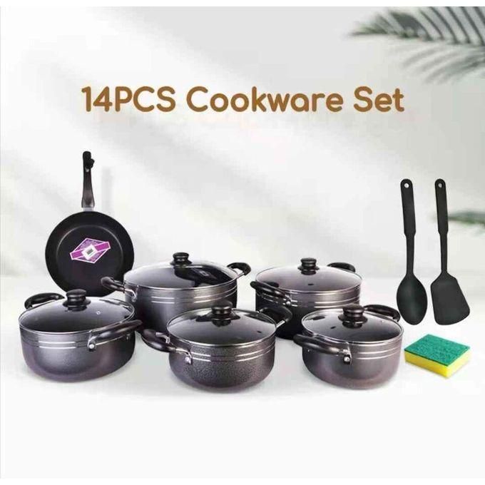 TC 14PC Pieces Quality Heavy Nonstick Cooking Pot Cookware Set