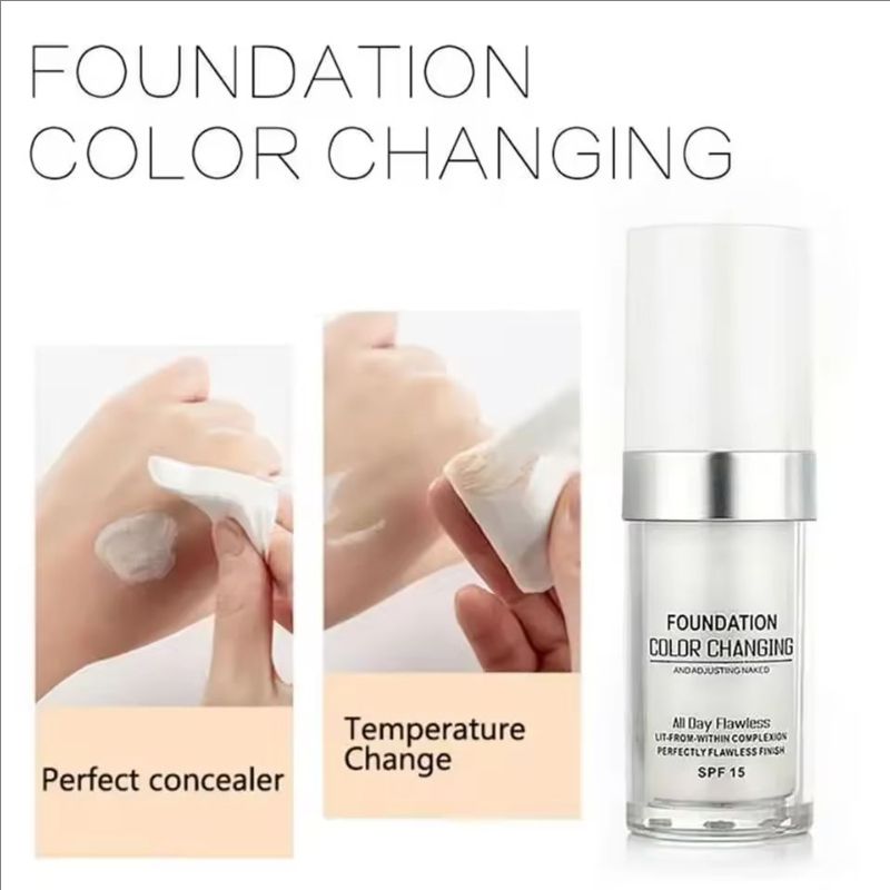 30ml SPF 15 Colour Changing Mature Skin Foundation, Hydrating Waterproof And Light Long Lasting Foundation, Gift For Girls