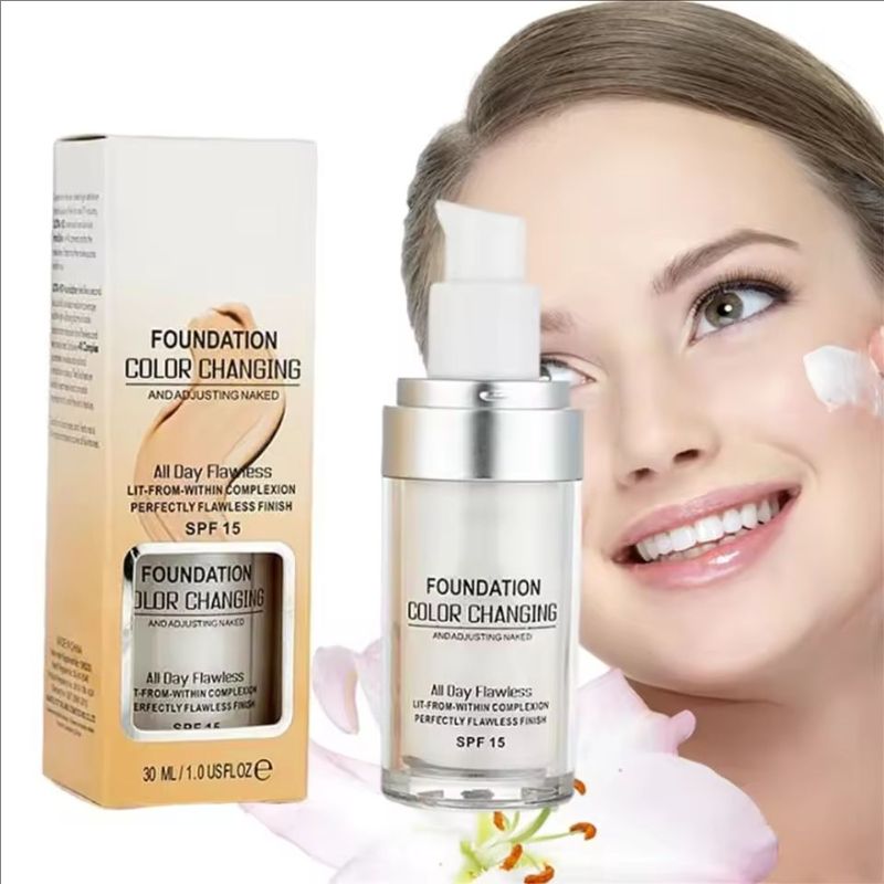 30ml SPF 15 Colour Changing Mature Skin Foundation, Hydrating Waterproof And Light Long Lasting Foundation, Gift For Girls